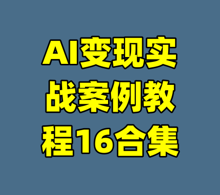 AI变现实战案例教程16合集-99资源站