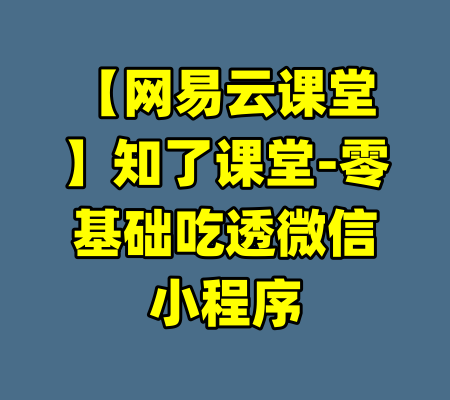 【网易云课堂】知了课堂-零基础吃透微信小程序-99资源站