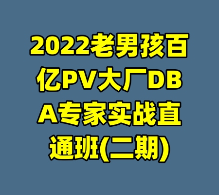 2022老男孩百亿PV大厂DBA专家实战直通班(二期)-99资源站