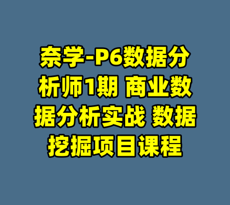 奈学-P6数据分析师1期 商业数据分析实战 数据挖掘项目课程