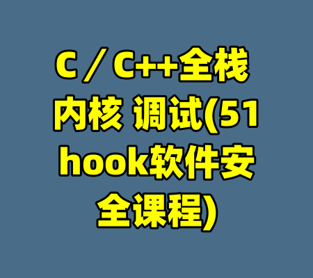 C／C++全栈 内核 调试(51hook软件安全课程)-99资源站