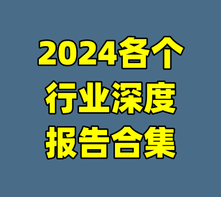 2024各个行业深度报告合集-99资源站