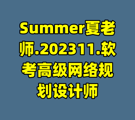 Summer夏老师.202311.软考高级网络规划设计师-99资源站