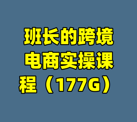 班长的跨境电商实操课程（177G）-99资源站
