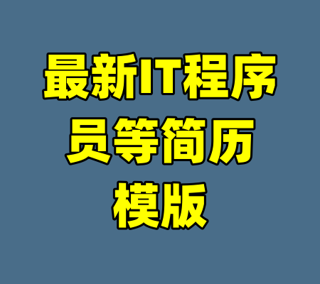 最新IT程序员等简历模版