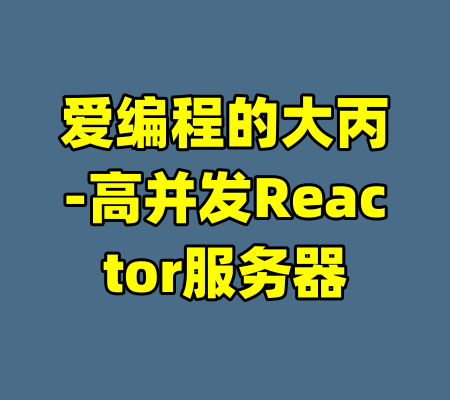 爱编程的大丙-高并发Reactor服务器-99资源站