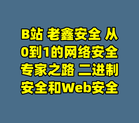 B站 老鑫安全 从0到1的网络安全专家之路 二进制安全和Web安全-99资源站