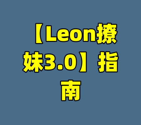 【Leon撩妹3.0】指南