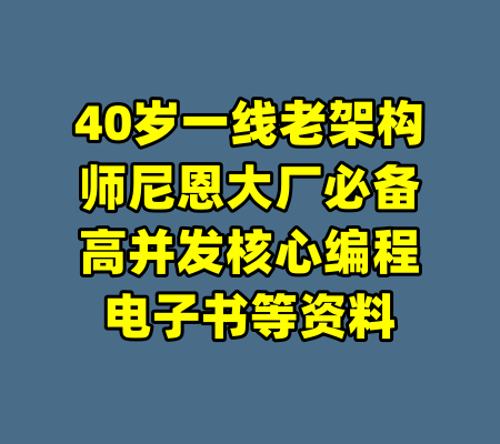40岁一线老架构师尼恩大厂必备高并发核心编程电子书等资料-99资源站