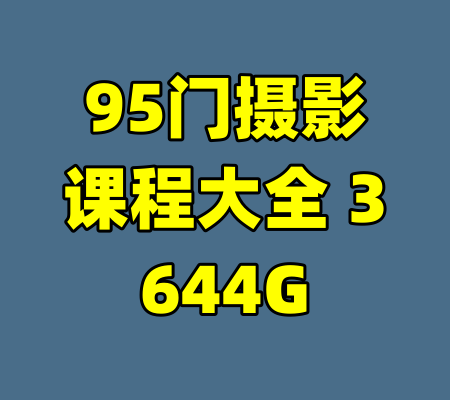 95门摄影课程大全 3644G-99资源站