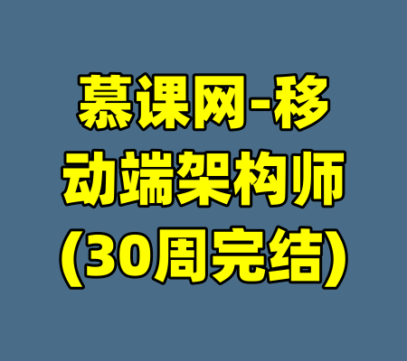 慕课网-移动端架构师(30周完结)-99资源站
