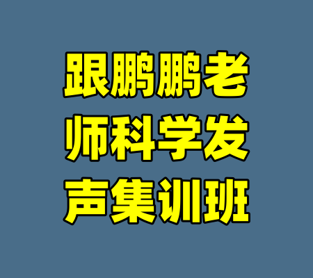 跟鹏鹏老师科学发声集训班