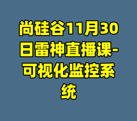 尚硅谷11月30日雷神直播课-可视化监控系统