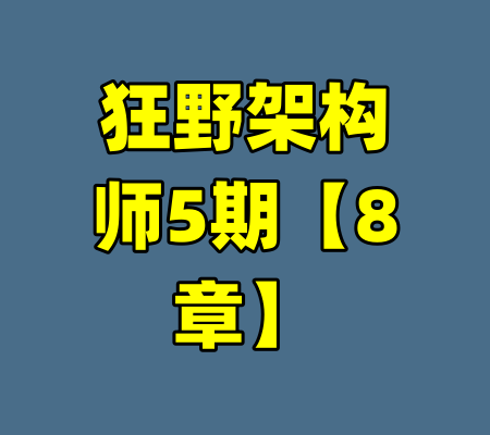 狂野架构师5期【8章】
