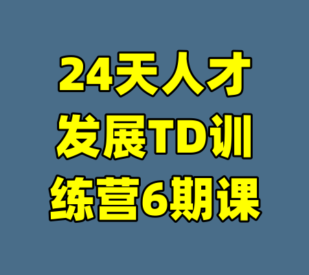 24天人才发展TD训练营6期课