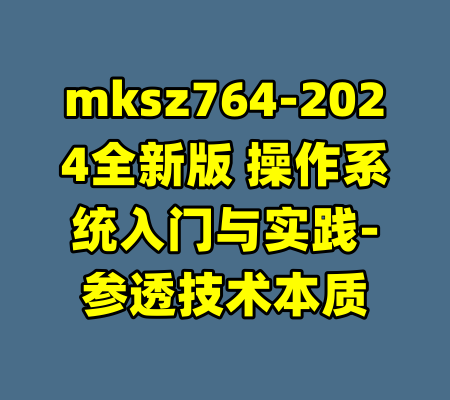mksz764-2024全新版 操作系统入门与实践-参透技术本质-99资源站
