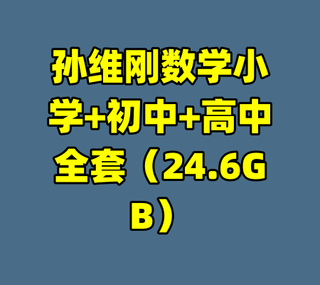 孙维刚数学小学+初中+高中全套（24.6GB）-99资源站