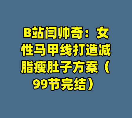 B站闫帅奇：女性马甲线打造减脂瘦肚子方案（99节完结）