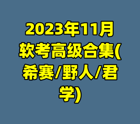 2023年11月软考高级合集(希赛/野人/君学)