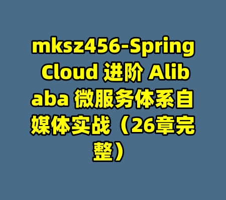 mksz456-Spring Cloud 进阶 Alibaba 微服务体系自媒体实战（26章完整）-99资源站