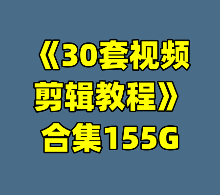 《30套视频剪辑教程》合集155G-99资源站