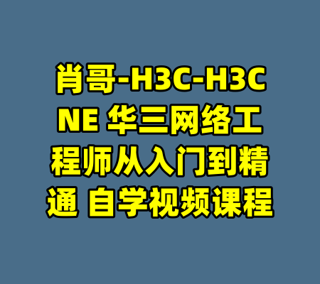 肖哥-H3C-H3CNE 华三网络工程师从入门到精通 自学视频课程