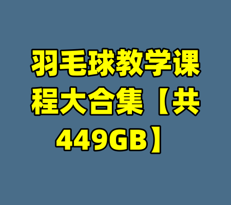 羽毛球教学课程大合集【共449GB】-99资源站