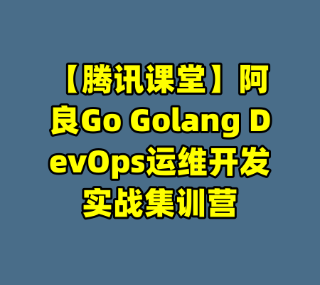 【腾讯课堂】阿良Go Golang DevOps运维开发实战集训营-99资源站