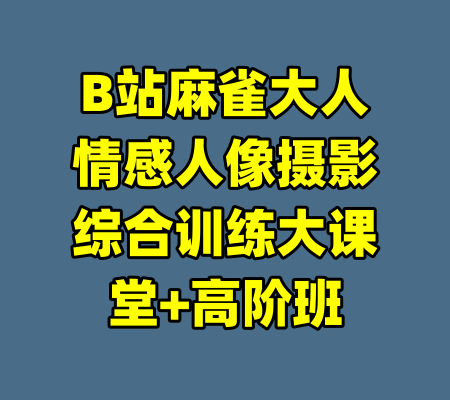 B站麻雀大人情感人像摄影综合训练大课堂+高阶班-99资源站