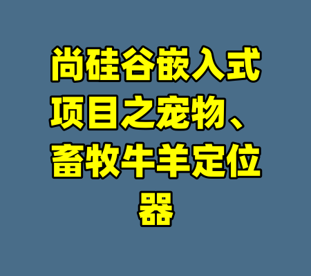 尚硅谷嵌入式项目之宠物、畜牧牛羊定位器-99资源站