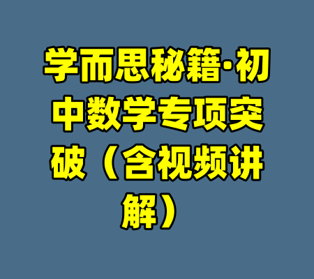 学而思秘籍·初中数学专项突破（含视频讲解）