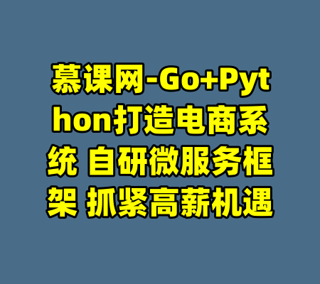 慕课网-Go+Python打造电商系统 自研微服务框架 抓紧高薪机遇-99资源站