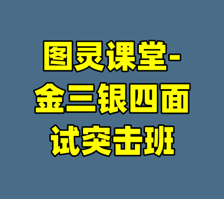 图灵课堂-金三银四面试突击班-99资源站