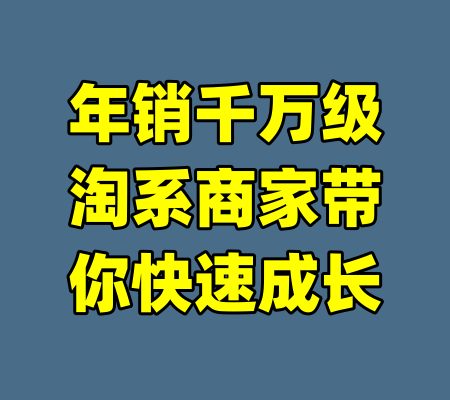 年销千万级淘系商家带你快速成长