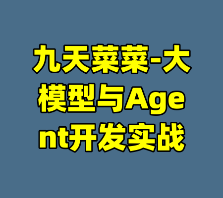 九天菜菜-大模型与Agent开发实战-99资源站