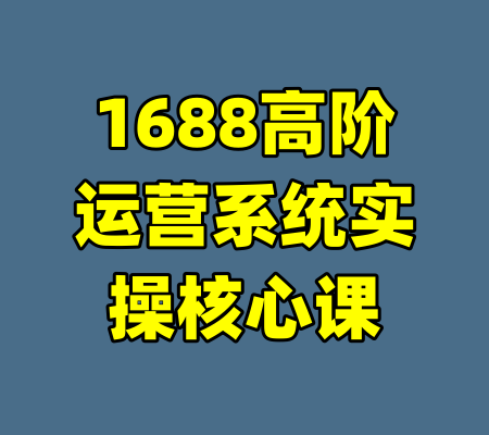 1688高阶运营系统实操核心课-99资源站