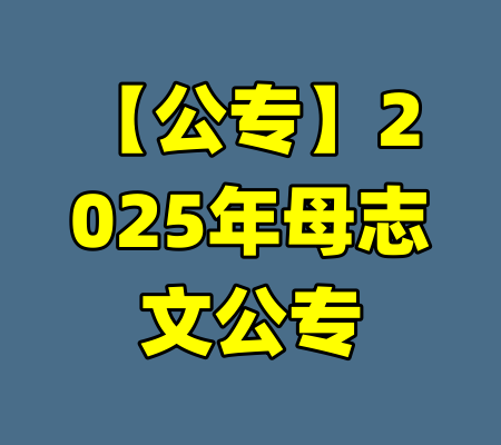 【公专】2025年母志文公专-99资源站