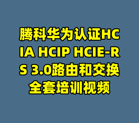 腾科华为认证HCIA HCIP HCIE-RS 3.0路由和交换全套培训视频-99资源站