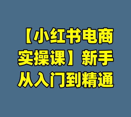 【小红书电商实操课】新手从入门到精通
