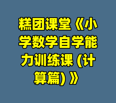 糕团课堂《小学数学自学能力训练课 (计算篇) 》