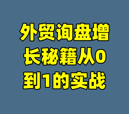 外贸询盘增长秘籍从0到1的实战