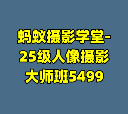 蚂蚁摄影学堂-25级人像摄影大师班5499-99资源站