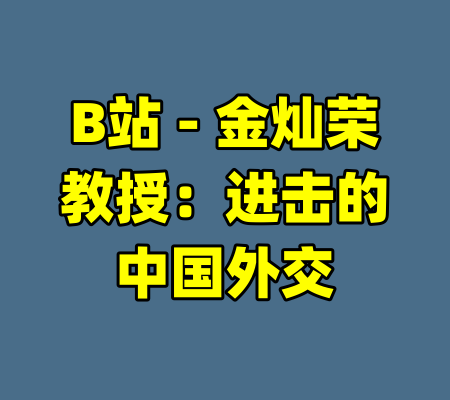 B站 - 金灿荣教授：进击的中国外交-99资源站