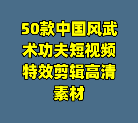 50款中国风武术功夫短视频特效剪辑高清素材