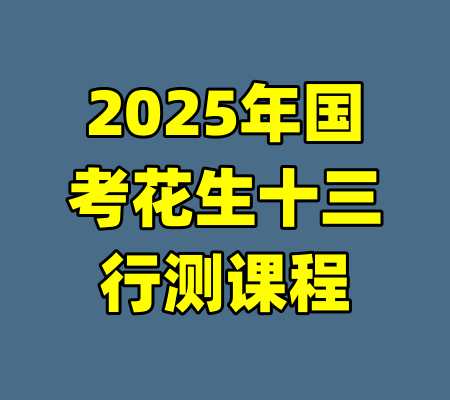 2025年国考花生十三行测课程-99资源站