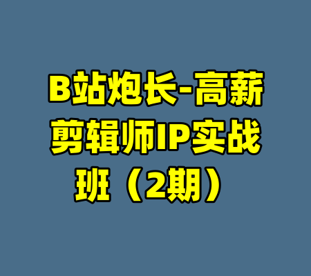B站炮长-高薪剪辑师IP实战班(2期)