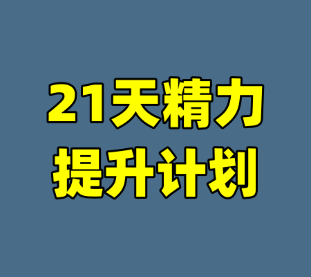 21天精力提升计划-99资源站