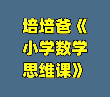 培培爸《小学数学思维课》-99资源站