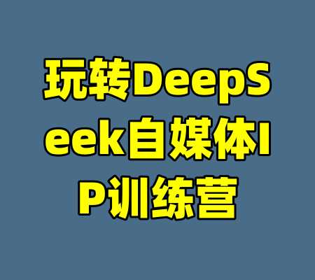 玩转DeepSeek自媒体IP训练营-99资源站