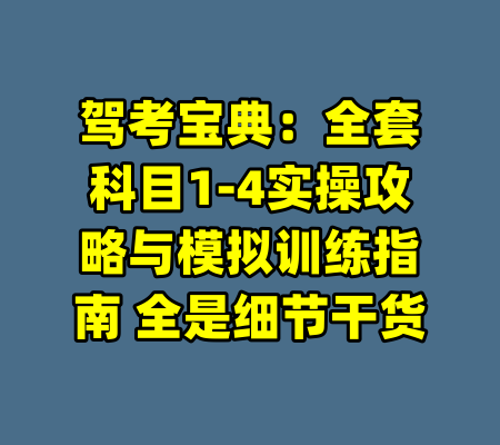 驾考宝典:全套科目1-4实操攻略与模拟训练指南 全是细节干货